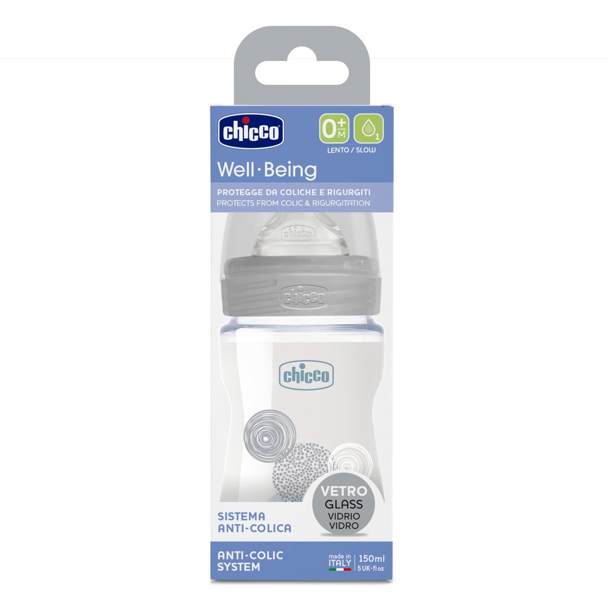 Chicco biberón bienestar vidrio 150ml